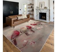 Générique Tapis Salon Fleurs de Cerisier, Tapis Cardinal, Poils Antidérapant Courts Doux Moquette pour Salon Chambre Bureau pour Un Nettoyage Facile 120x120 cm P-&79