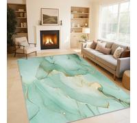 Générique Tapis Salon Fluid Art Vert, Tapis Chambre Marbre Sables Mouvant, Doux Flanelle Poil Court 80x150 cm - Lavable Antidérapant Paillasson H-20