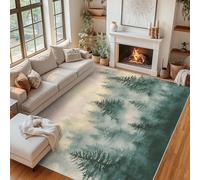 Générique Tapis Salon Forêt Brumeuse, Forêt de Pins Tapis Poil Ras Doux Antidérapant 120x150cm pour Chambre Salle à Manger Bureau, Décoration d'intérieur ZY&L8