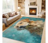Générique Tapis Salon Golden Retriever Paillasson Interieur Entree Chien Mignon 60x90 cm, Moquette de Sol Doux et Antiderapant à Poils Courts, Tapis Sol Décor à la Maison C&J93