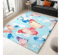 Générique Tapis Salon Graffiti Aquarelle Papillon 80x150cm Tapis de Chambre Doux Antidérapant, Moquette Poils Ras Lavable Moderne, Durable et Facile d'entretien