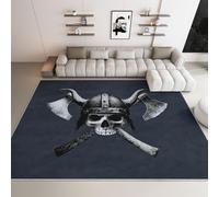 Générique Tapis Salon Hache Crâne Gris 180x240cm Tapis Grand Antidérapant Doux, Moquette Impression Lavables, Chambre Salon et Chambre d'enfants Tapis Déco