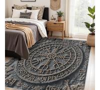 Générique Tapis Salon Helm of Awe 120x170 cm, Tapis Viking pour Chambre, Moquette Antidérapant Lavable à Poils Ras, Décor à la Maison C&J103