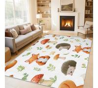 Générique Tapis Salon Hérisson Renard, Tapis Animaux de Dessin Animé, Poils Antidérapant Courts Doux Moquette pour Salon Chambre Bureau pour Un Nettoyage Facile 140 x 200 cm P-&49