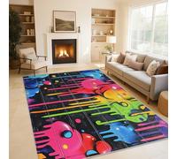 Générique Tapis Salon Hip Pop 180x240 cm, Tapis Mur de Graffiti pour Chambre, Moquette Antidérapant Lavable à Poils Ras, Paillasson Décor à La Maison C29