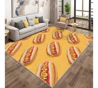 Générique Tapis Salon Hot Dog, Tapis Fast Food Chambre Antidérapant Doux, Poils Courts Lavable pour Entree Interieur Salle à Manger et Bureau 80x120cm QAZ19