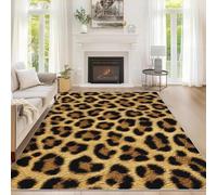 Générique Tapis Salon Imprimé Léopard 160x230 cm, Tapis Imprimé Guépard pour Chambre, Moquette Antidérapant Lavable à Poils Ras, Décoration Salon C&J77