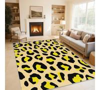 Générique Tapis Salon Imprimé Léopard Jaune 80x150 cm, Tapis Impression Guépard pour Chambre, Moquette Antidérapant Lavable à Poils Ras, Paillasson Décor à La Maison C22
