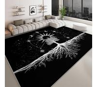 Générique Tapis Salon imprimé sujets célestes 60 x 90 cm, Tapis Chambre d'enfants Lavable - Coureur Chambre Soleil Lune étoiles Arbres pour Salle à Manger, Bureau Coureur antidérapant Salle à Manger