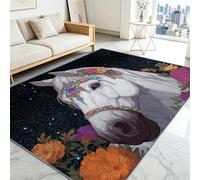 Générique Tapis Salon Interieur 80 x 120 cm D'Entrée Lavable en Machine Antidérapant Animaux Étalon Joyau Rêve Petit Carpet Descente de Lit Cuisine Doux Poil Ras Conte de Fées Tapis