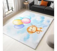 Générique Tapis Salon Lavable Ballon De Singe De Dessin Animé 140x200 cm Tapis Impression 3D pour Chambre de Fille - Poil Ras de Salle a Manger Crèche Salle de Jeux