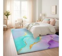 Générique Tapis Salon Lavable Bureau Entrée Adulte 140 x 200 cm, Doux Tapis Chambre Multicolore Léger Antidérapant Moderne Abstrait Marbre Imprimé Rectangle Poil Court
