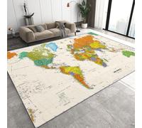 Générique Tapis Salon Lavable Carte du Monde 80x120 cm Moquette Interieur, Thèmes Géographiques Terre-Océan Doux Antidérapant Flanelle Tapis pour Salon Chambre à Coucher d'enfant Entrée D-499