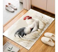 Générique Tapis Salon Lavable en Machine, Animaux De Ferme Ruraux Coq Moquette pour Chambre et Salon Cuisine, Moderne Poussins Tapis antidérapant Paillasson 60x90cm