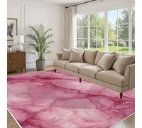 Générique Tapis Salon Lavable en Machine, Marbré Rouge de Rêve Moquette pour Chambre et Salon Cuisine, Moderne Texture du Marbre Tapis antidérapant Paillasson 120x170cm