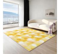 Générique Tapis Salon Lavable Machine - Tapis antidérapant Moelleux Grand Format, Tapis entrée Chambre Cuisine Doux, 60 X 120 cm, Minimaliste léger Amour, Jaune Clair