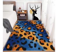 Générique Tapis Salon Léopard, Tapis Ombré Orange Bleu, Poils Antidérapant Courts Doux Moquette pour Salon Chambre Bureau pour Un Nettoyage Facile 200 x 300 cm P-&81