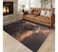 Générique Tapis Salon Lion 120x180 cm, Tapis Motif Lion Sauvage Antidérapant Poils Ras Doux Lavable pour Chambre, Moquette Décoration Intérieure QAZ70
