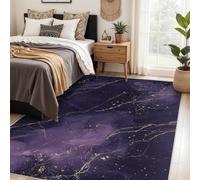 Générique Tapis Salon Marbre Violet, Tapis Chambre Abstrait Moderne, Doux Flanelle Poil Court 60x110 cm - Lavable Antidérapant Paillasson H-77
