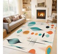 Générique Tapis Salon Milieu du Siècle, Tapis Géométrique Abstrait, Poils Antidérapant Courts Doux Moquette pour Salon Chambre Bureau pour Un Nettoyage Facile 200 x 300 cm P-&55