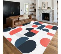 Générique Tapis Salon Milieu du Siècle, Tapis Géométrique Abstrait, Poils Antidérapant Courts Doux Moquette pour Salon Chambre Bureau pour Un Nettoyage Facile 200 x 300 cm P-&78