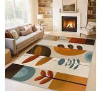 Générique Tapis Salon Milieu du Siècle, Tapis Plante Abstrait, Poils Antidérapant Courts Doux Moquette pour Salon Chambre Bureau pour Un Nettoyage Facile 140 x 200 cm P-&68