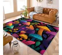Générique Tapis Salon Moderne 120 x 180 cm Champignons Fantastiques en 3D Tapis Lavable en Machine, à Poils Ras avec Dos Antidérapant Coloré Paillasso pour Cuisine, Salle à Manger, Bureau et Chambre