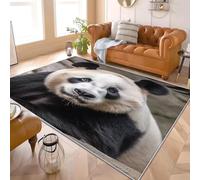 Générique Tapis Salon Moderne 140x200 cm Gros Plan sur Un Panda GéAnt Poil Ras Lavable en Machine avec Dos Antidérapant Tapis Noir Et Blanc pour Cuisine, Salle à Manger, Bureau et Chambre