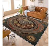 Générique Tapis Salon Moderne 140x200 cm Steampunk Punk CréAtif MéTal Poil Ras Lavable en Machine avec Dos Antidérapant Tapis Brun pour Cuisine, Salle à Manger, Bureau et Chambre