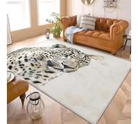 Générique Tapis Salon Moderne 60x90 cm Gros Plan d'un LéOpard Animal Poil Ras Lavable en Machine avec Dos Antidérapant Tapis Brun pour Cuisine, Salle à Manger, Bureau et Chambre