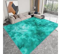 Générique Tapis Salon Moderne À Poils Courts Motif Tie Dye Abstrait - Tapis Chambre Doux Moelleux 60 X 90 Cm, Antidérapant Intérieur Moquette, Ne Perd Pas Ses Poils Bleu Vert