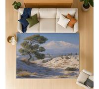 Générique Tapis Salon Nature Doux Résistant Tapis Microfibre Chambre à Poils Courts, Grand Tapis Enfant Antidérapant Motif Volcan Neige (Bleu Ciel, 140 x 200 cm)