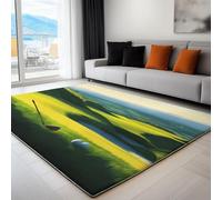 Générique Tapis Salon Nature Imprimé 160 x 230 cm, Lavable Tapis Poils Courts Chambre Prairies Sports Balle De Golf Antibactérien Antidérapant Runner de Cuisine pour Chambre d'enfant Salle de Jeu