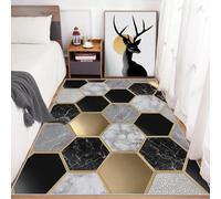 Générique Tapis Salon Nid d'abeille 140x200 cm, Tapis Motif Hexagone Géométrique Antidérapant Poils Ras Doux Lavable pour Chambre, Moquette Décoration Intérieure QAZ72