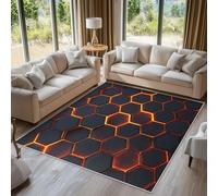 Générique Tapis Salon Nid d'abeille Lave Paillasson Interieur Entree Abstrait Moderne 40x60 cm, Moquette de Sol Doux et Antiderapant à Poils Courts, Tapis Sol Décor à La Maison C21