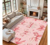 Générique Tapis Salon Nœud Papillon, Kawaii Joli Nœud Rose Tapis Poil Ras Doux Antidérapant 140x200cm pour Chambre Salle à Manger Bureau, Décoration d'intérieur ZY&L10