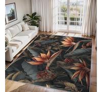 Générique Tapis Salon Oiseau de Paradis, Tapis Chambre Fleur Tropical, Doux Flanelle Poil Court 50x80 cm - Lavable Antidérapant Paillasson H-80