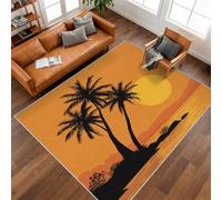 Générique Tapis Salon Palmier, Tapis Coucher de Soleil Hawaï, Poils Antidérapant Courts Doux Moquette pour Salon Chambre Bureau pour Un Nettoyage Facile 180 x 240 cm P-&114