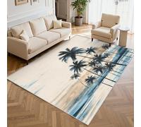 Générique Tapis Salon Palmier, Tapis Plage Côtière, Poils Antidérapant Courts Doux Moquette pour Salon Chambre Bureau pour Un Nettoyage Facile 120x170 cm P-&137