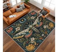 Générique Tapis Salon Papillon de Nuit Bohème, Tapis Chambre Gothique Insecte Botanique, Doux Flanelle Poil Court 50x80 cm - Lavable Antidérapant Paillasson H-99