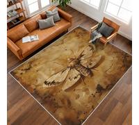 Générique Tapis Salon Papillon de Nuit Mort, Tapis Chambre Insecte Moth Vintage, Doux Flanelle Poil Court 60x110 cm - Lavable Antidérapant Paillasson H-99