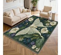 Générique Tapis Salon Papillon de Nuit, Tapis Forêt Enchantée, Poils Antidérapant Courts Doux Moquette pour Salon Chambre Bureau pour Un Nettoyage Facile 80 x 150 cm P-&135
