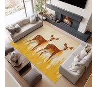 Générique Tapis Salon Peinture À l'huile Couleur Herbe De Cerf 160 x 230 cm Tapis Décoratif Lavable en Machine Jaune, Moquette de Salon Moderne Doux Antidérapant pour Salon Chambre Salle a Manger