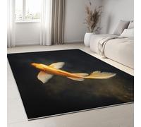 Générique Tapis Salon Photographie De Nature Tapis Antidérapan Imprimé Animaux Poissons Dorés Ailes, Ne perd Pas Ses Poils Lavable en Machine pour Chambre à Coucher Salle à Manger Bureau 100 x 160 cm