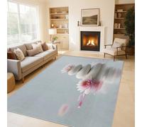 Générique Tapis Salon Pierre Zen 200x300 cm, Tapis Méditation Nature pour Chambre, Moquette Antidérapant Lavable à Poils Ras, Paillasson Décor à La Maison C&J40