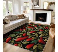 Générique Tapis Salon Piment Fort Paillasson Interieur Entree Abstrait Plante 40x60 cm, Moquette de Sol Doux et Antiderapant à Poils Courts, Tapis Sol Décor À La Maison C12