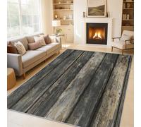 Générique Tapis Salon Planche de Bois Style Ferme, Effet Bois Rustique Tapis Poil Ras Doux Antidérapant 50x80cm pour Chambre Salle à Manger Bureau, Décoration d'intérieur