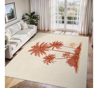 Générique Tapis Salon Plante Tropical, Tapis Chambre Palmiers, Doux Flanelle Poil Court 60x110 cm - Lavable Antidérapant Paillasson H-74