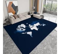 Générique Tapis Salon Résistante à la Tache Deep Sea World Carte Bleue, Tapis de décoration Chambre Lavable en Machine Moquette Doux Antidérapant pour Chambre d'enfant Bureau à Domicile, 80 x 150cm
