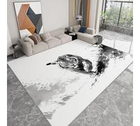 Générique Tapis Salon Résistante à la Tache Forêt Tigre Peinture à l’Encre, Tapis de décoration Chambre Moquette Doux Antidérapant pour Chambre d'enfant Bureau à Domicile, 80 x 120 cm